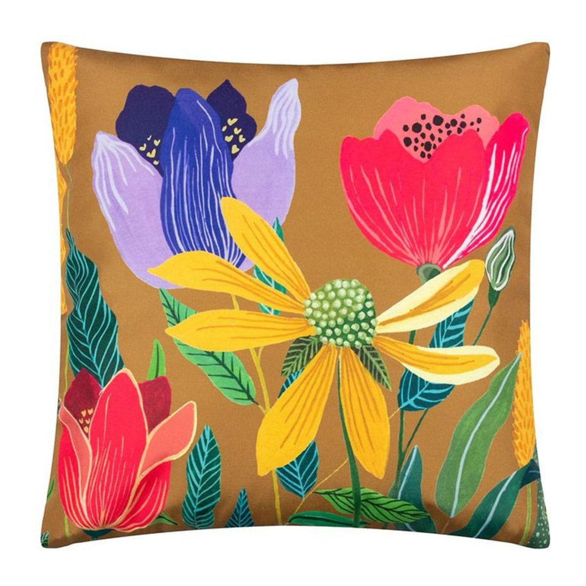 Wylder Nature House Of Bloom Celandine Outdoor Cushion Cover mit Blumenmuster in Bunt, Quadratisch, aus Polyester, B/H: 43 x 43 cm - Bild 1
