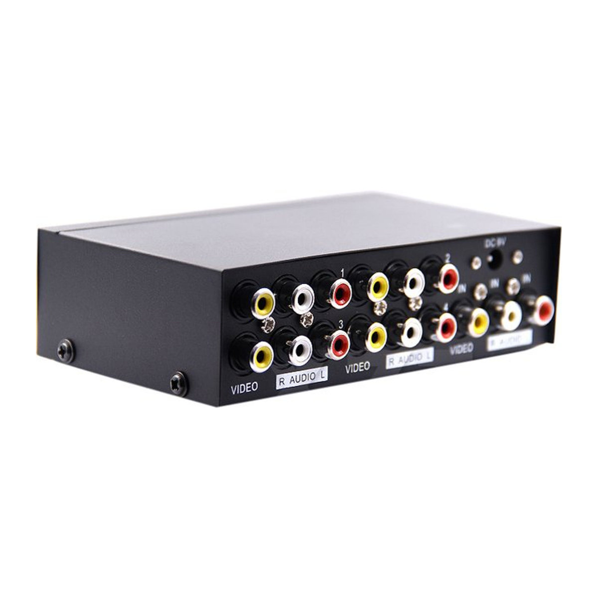 WYMECT 4 Port AV Video Audio Splitter 1 auf 4 RCA mit Metall Gehäuse in Schwarz - Bild 1