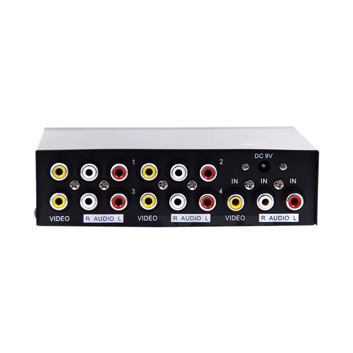 WYMECT 4 Port AV Video Audio Splitter 1 auf 4 RCA mit Metall Gehäuse in Schwarz - Bild 3