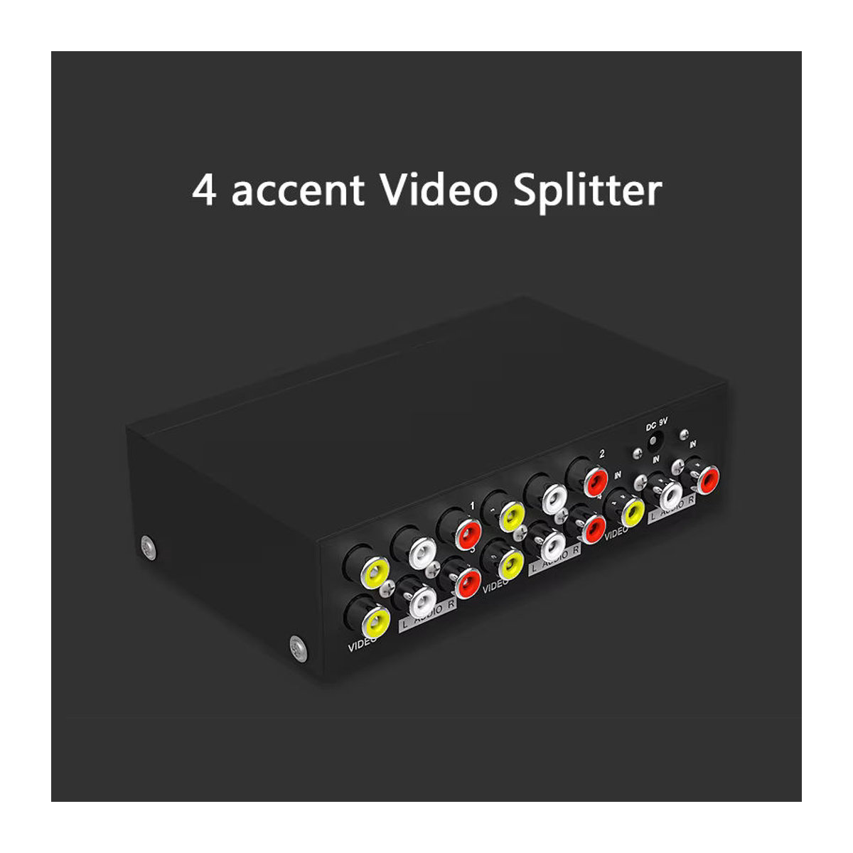 WYMECT 4 Port AV Video Audio Splitter 1 auf 4 RCA mit Metall Gehäuse in Schwarz - Bild 5