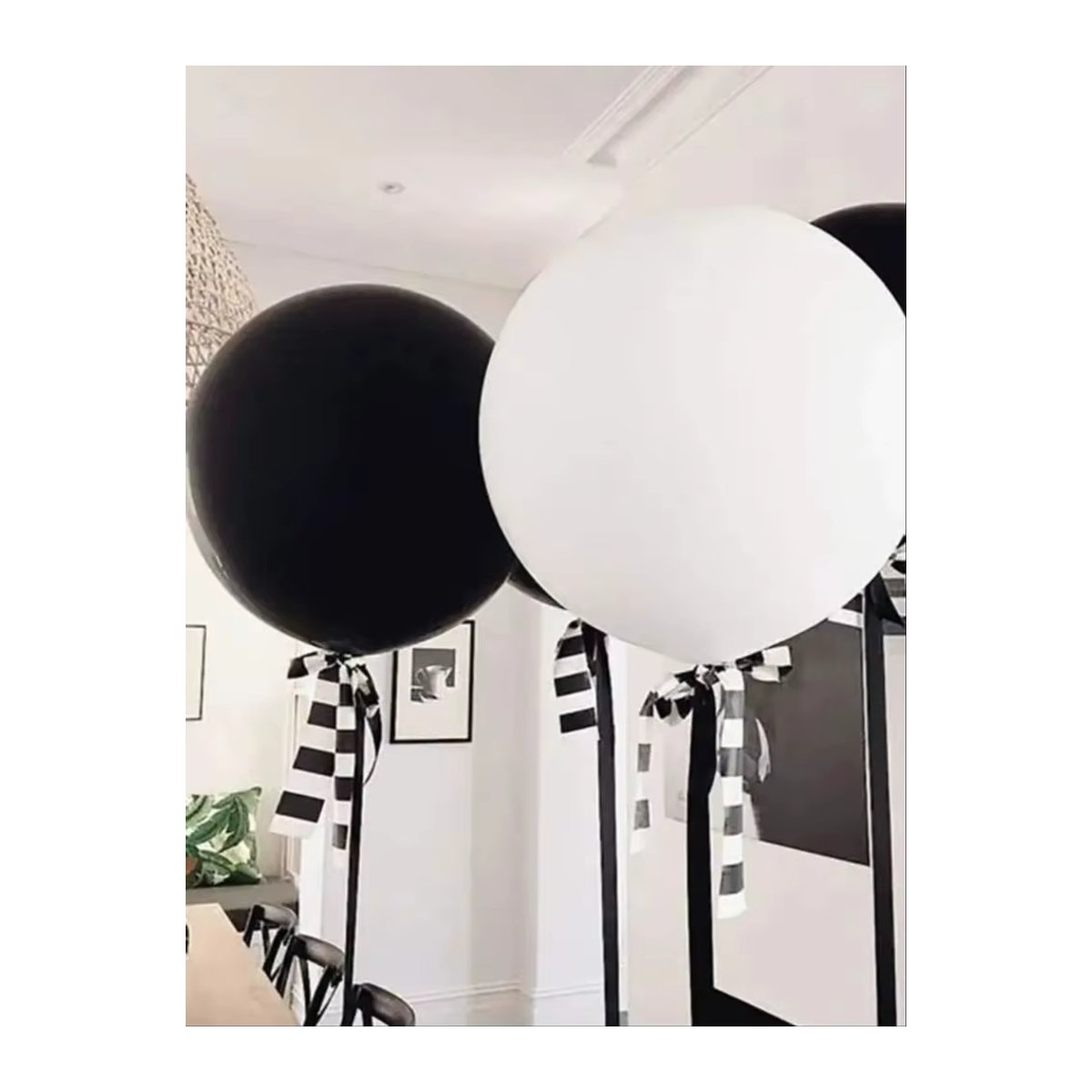XHLFCJ Latexballons in Schwarz und Weiß, runde Ballondekoration für Geburtstag und Hochzeit, Durchmesser: 45,72 cm - Bild 2