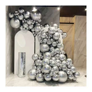 XHLFCJ Luftballon Set in Silber Metallic mit 84 Stück für deine Party-Dekoration bei Geburtstag, Hochzeit oder Babyparty