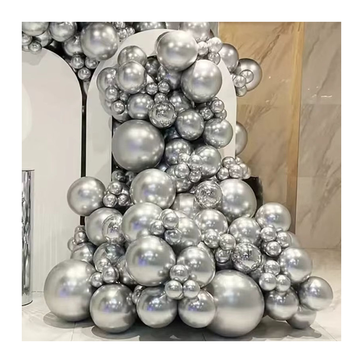 XHLFCJ Luftballon Set in Silber Metallic mit 84 Stück für deine Party-Dekoration bei Geburtstag, Hochzeit oder Babyparty - Bild 2