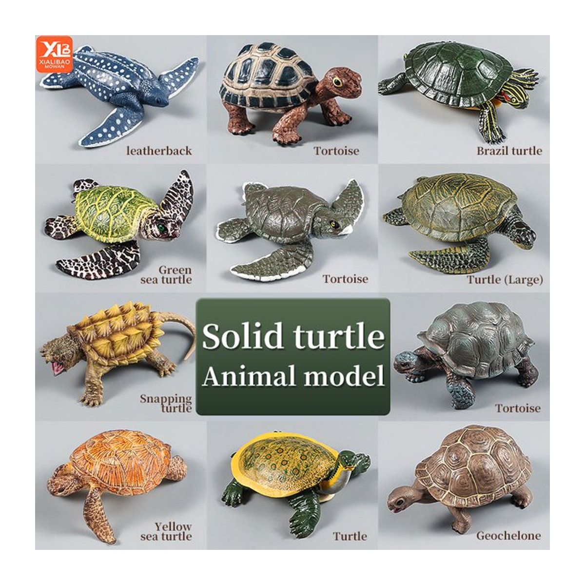 XIALIBAOMOWAN Meeresschildkröte Modellfigur aus Kunststoff, mehrfarbige Tier-Actionfigur für Kinder - Bild 1