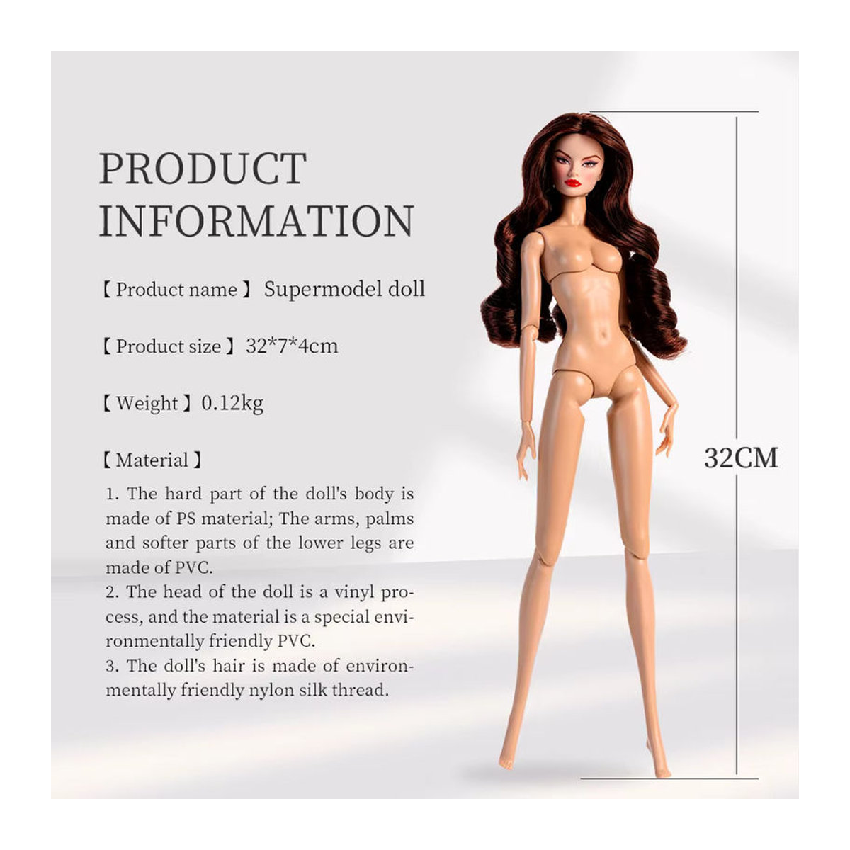 Xianxian Supermodel-Puppe Gold-Edition als trendige Sammlerfigur aus Kunststoff, Höhe: 32 cm - Bild 2