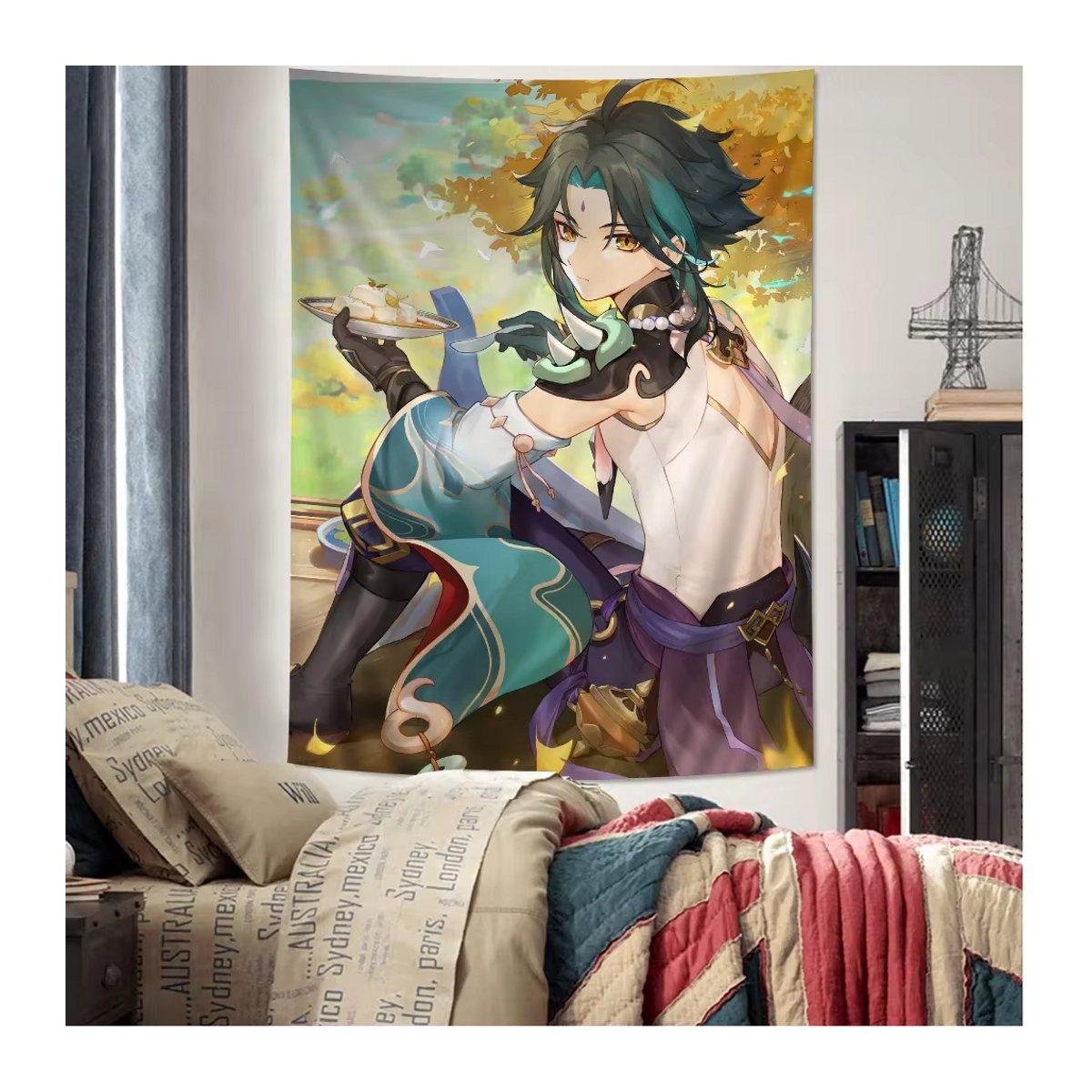 Xiao Wandteppich mit Buddha-Motiv im böhmischen Hippie-Stil, mehrfarbig, Textil, rechteckig - Bild 2