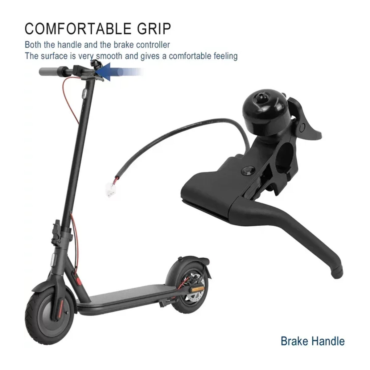 Xiaomi Bremshebel und Griff Montage mit Glocke für Navee V40 V50 V25 und Xiaomi 4lite 4pro 2nd Gen E-Scooter in Schwarz - Bild 1