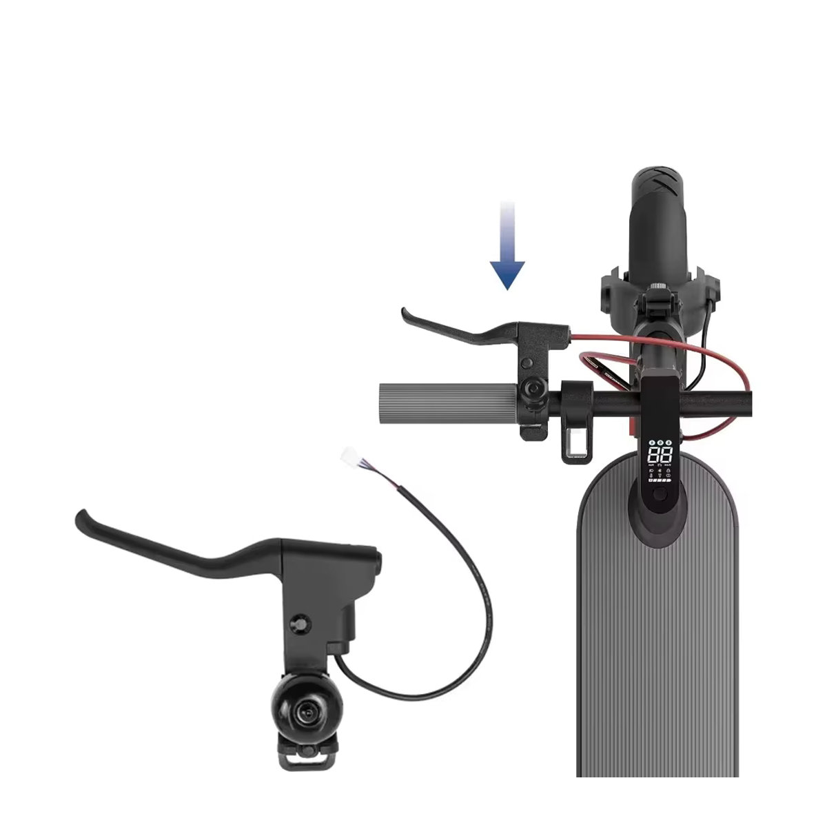 Xiaomi Bremshebel und Griff Montage mit Glocke für Navee V40 V50 V25 und Xiaomi 4lite 4pro 2nd Gen E-Scooter in Schwarz - Bild 5