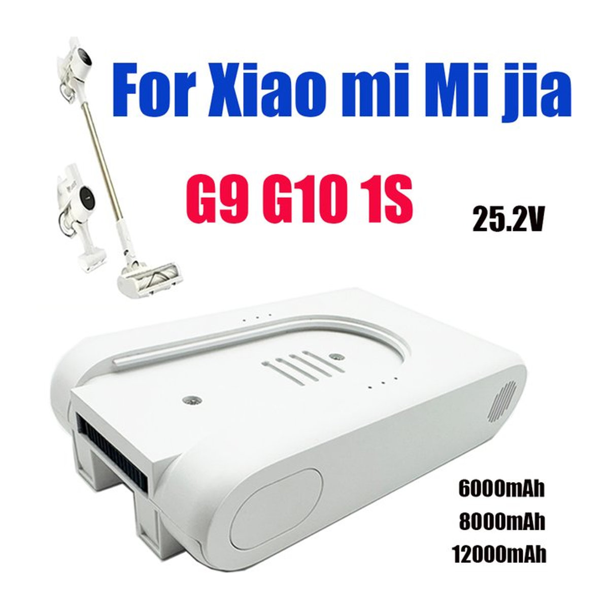 Xiaomi Ersatzakku 25,2 V Lithium-Ionen-Akku 12000 mAh für Xiaomi Mijia G9 G10 kabellose Staubsauger in Weiß - Bild 1