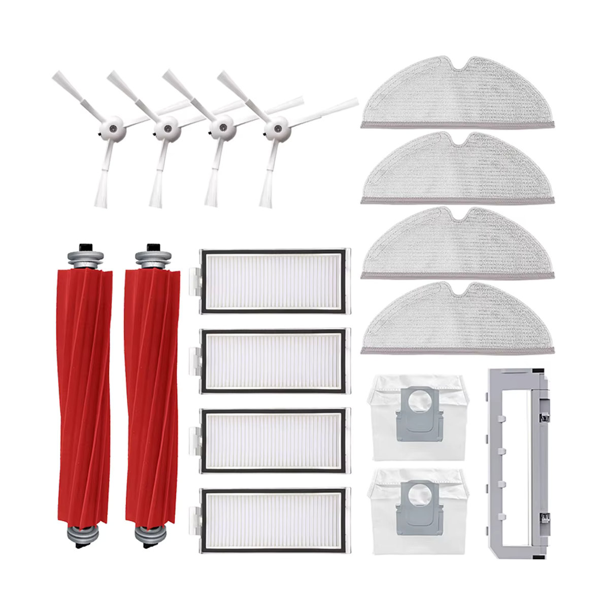 Xiaomi Ersatzteil-Set für Roborock Q7 Max+, Q7 Max und T8: Mopp-Lappen, Hauptseitenbürsten-Abdeckung und HEPA-Filter in Schwarz/Weiß - Bild 3
