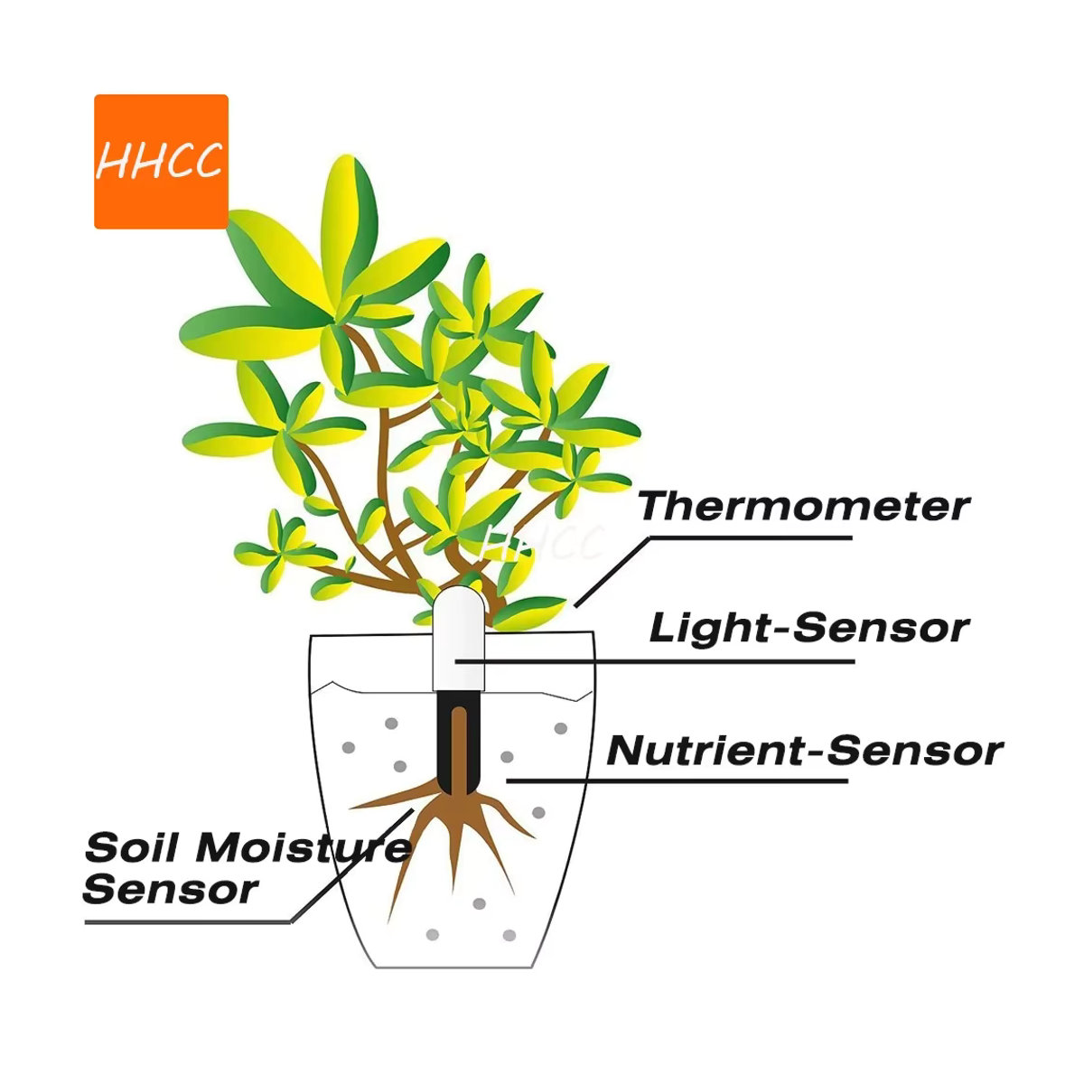 Xiaomi Mijia HHCC Smart Flower Flora Monitor Pflanzen-Sensor zur Messung von Bodenfeuchtigkeit, Licht und Fruchtbarkeit - Bild 4