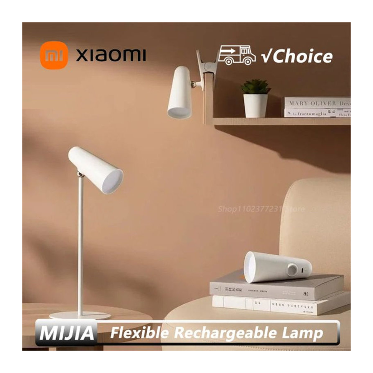 Xiaomi Mijia LED-Schreibtischlampe Weiß – Multifunktionale wiederaufladbare Nachttischlampe im minimalistischen Design - Bild 1