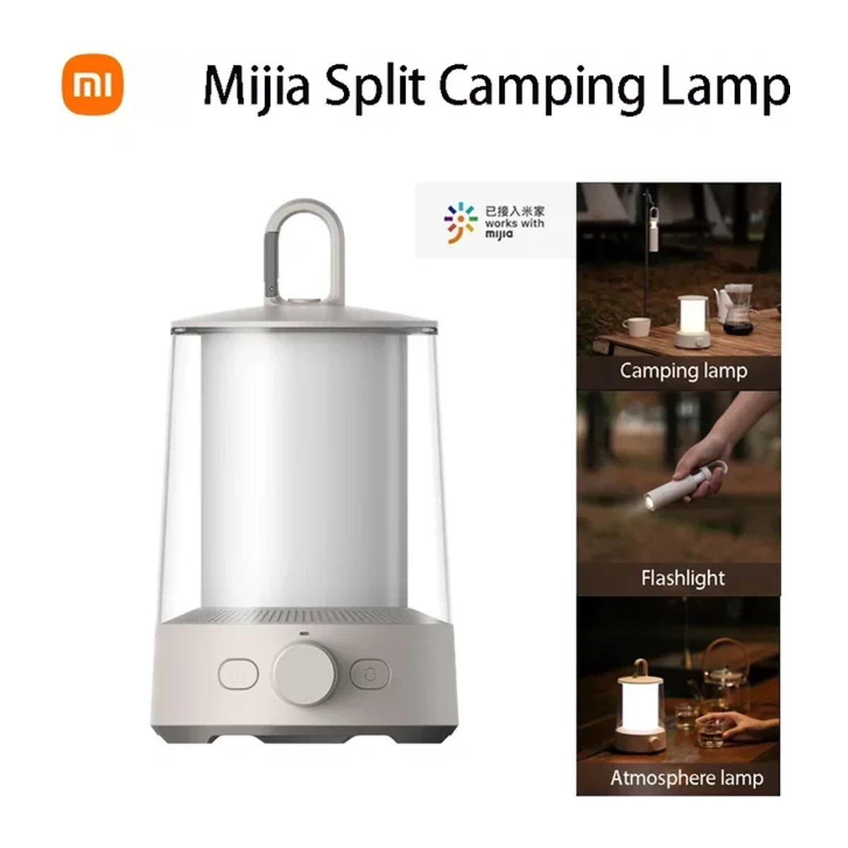 Xiaomi Mijia Split Camping Lampe mit Bluetooth-Steuerung, IP54 wasserdicht, 3-in-1 Outdoor-Campinglampe und Taschenlampe mit bunter Atmosphäre-Funktion in minimalistischem Design - Bild 1