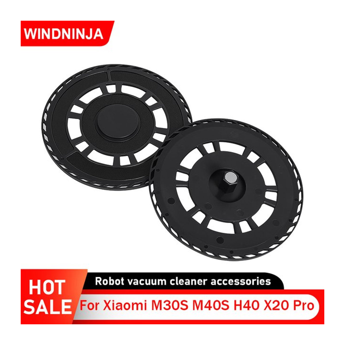 Xiaomi Mopphalter in Schwarz für Roboter-Staubsauger M30S M40S H40 X20 Pro OV21CN OV31CN D103CN Ersatzteil aus Kunststoff - Bild 1