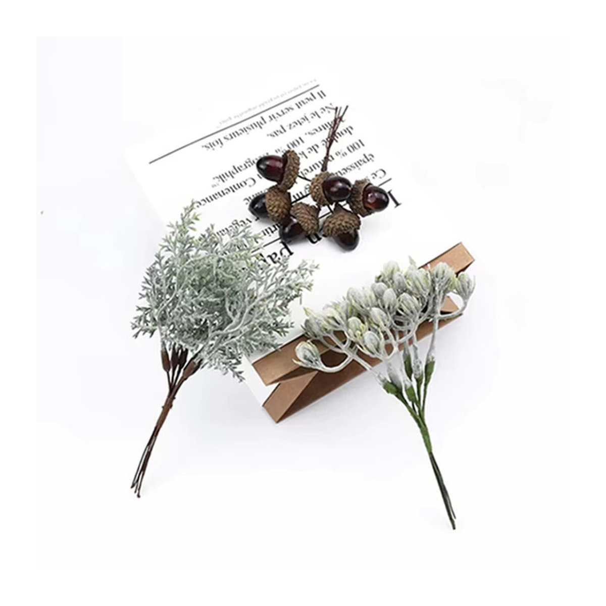 XIAOYINMO Künstliche Blumen aus Kunststoff in Grün als Dekoration für Kranz, Vase oder DIY-Geschenke, 5 Stück - Bild 2