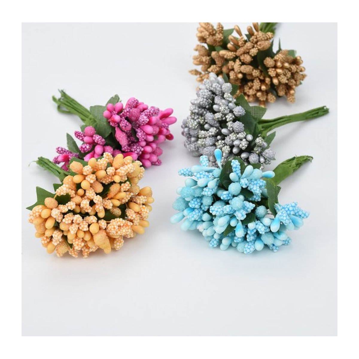 XIAOYINMO Künstliche Blumen Staubblatt Mehrfarbig für DIY Dekoration, Hochzeit und Kränze - Bild 1