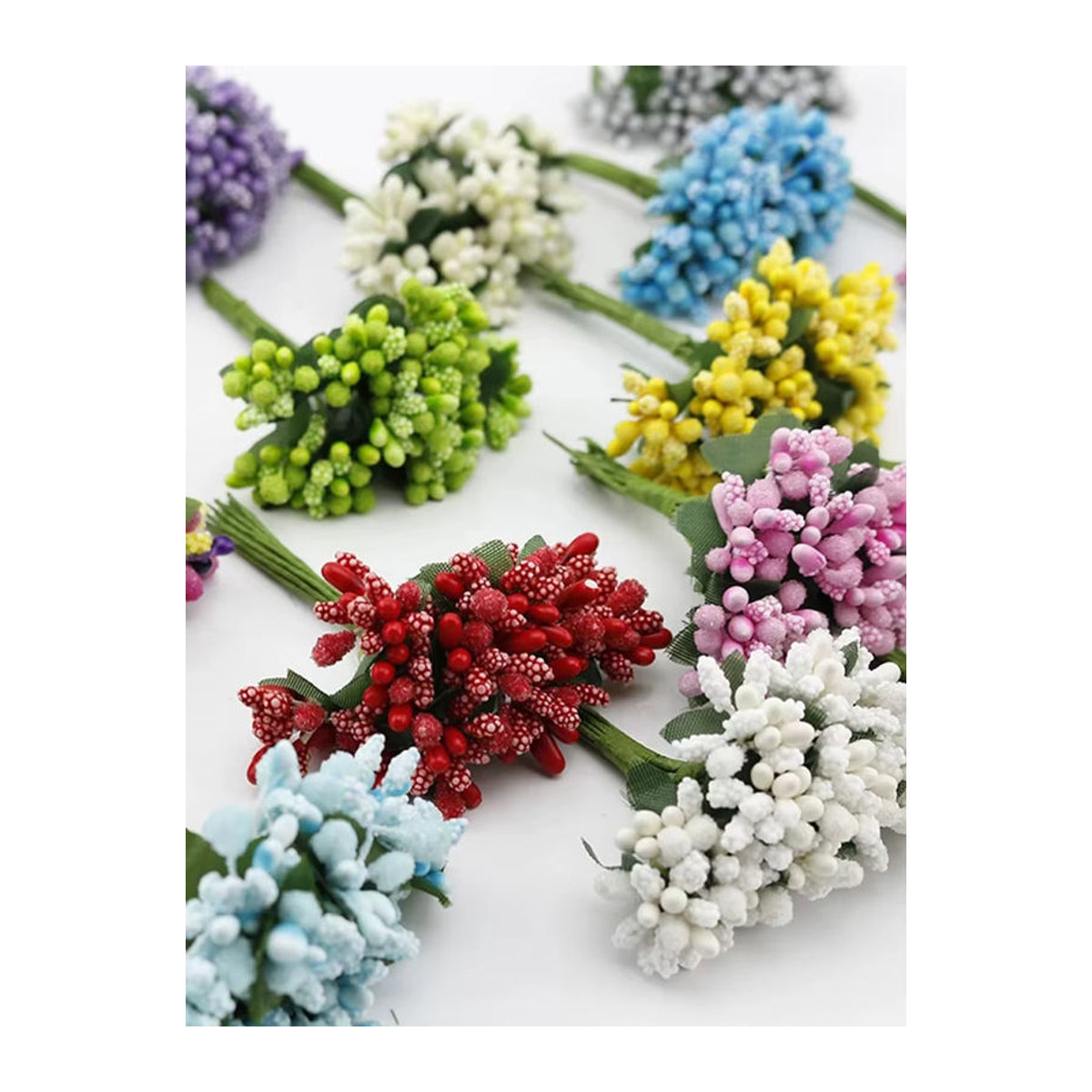 XIAOYINMO Künstliche Blumen Staubblatt Mehrfarbig für DIY Dekoration, Hochzeit und Kränze - Bild 4