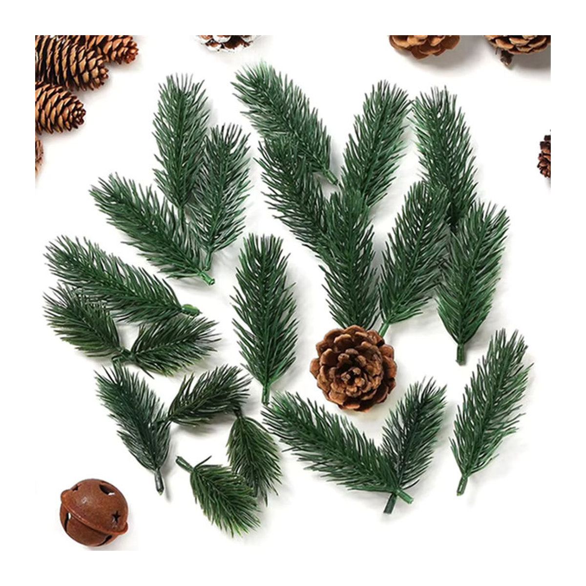 XIAOYINMO Künstliche Kiefernnadeln aus Kunststoff in Grün für Weihnachtsdekoration und DIY-Geschenke-Füllmaterial - Bild 2