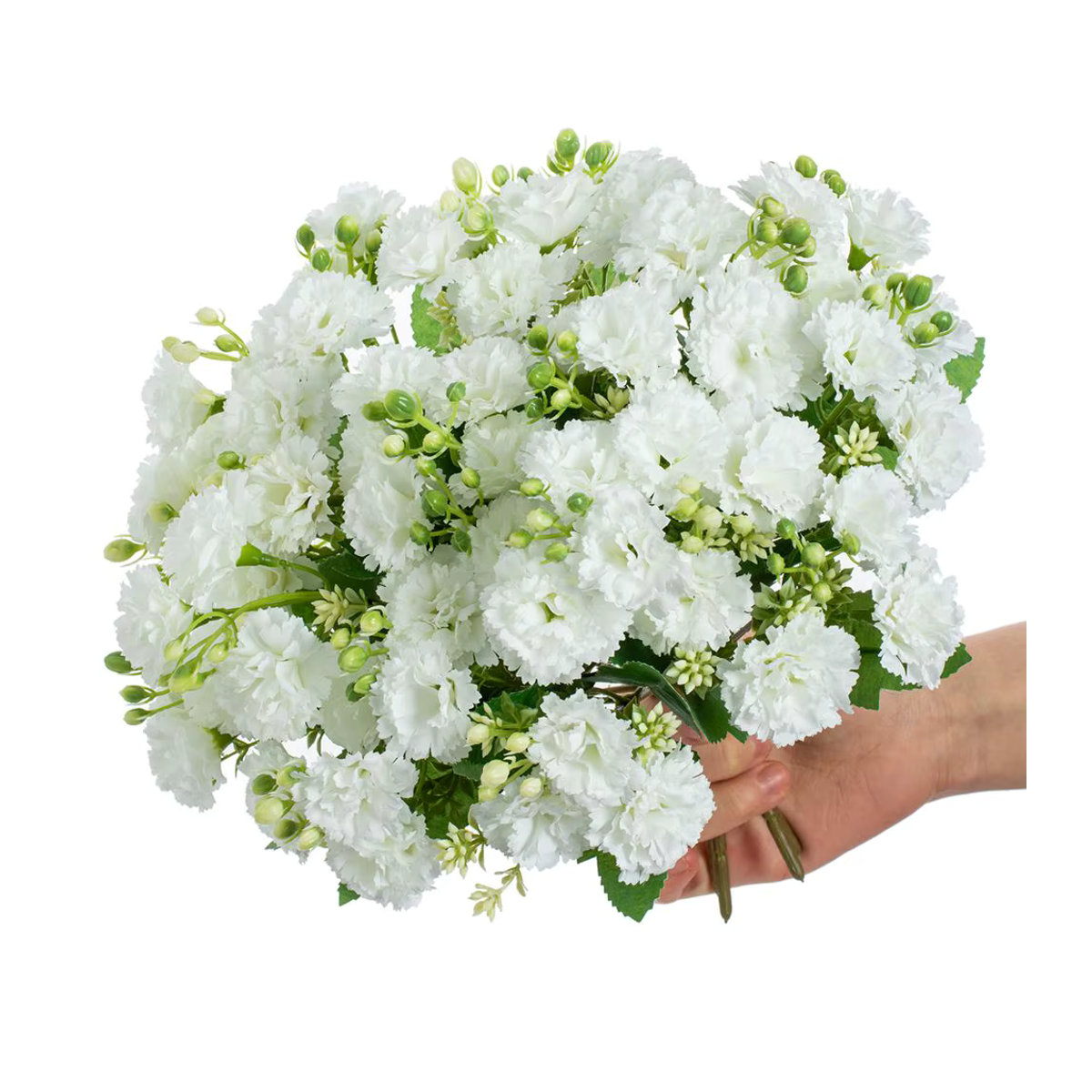 XIAOYINMO Künstliche Nelke aus Seide in Weiß für Hochzeiten und Dekorationen - Bild 2