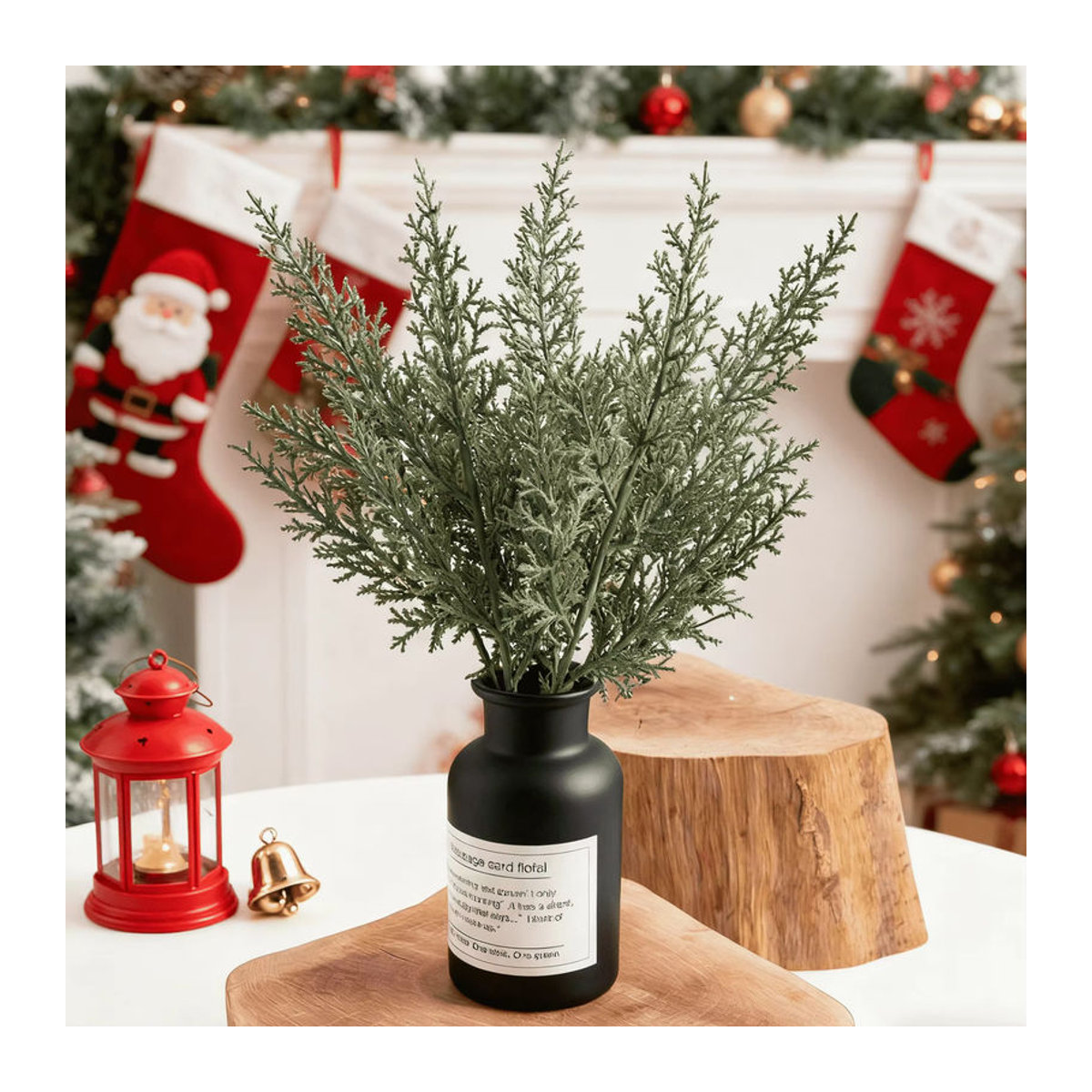 XIAOYINMO Künstliche Pflanzen in Grün für Weihnachtsbaum, Hochzeit und Wohnraum als dekorative Einzelstiele - Bild 4