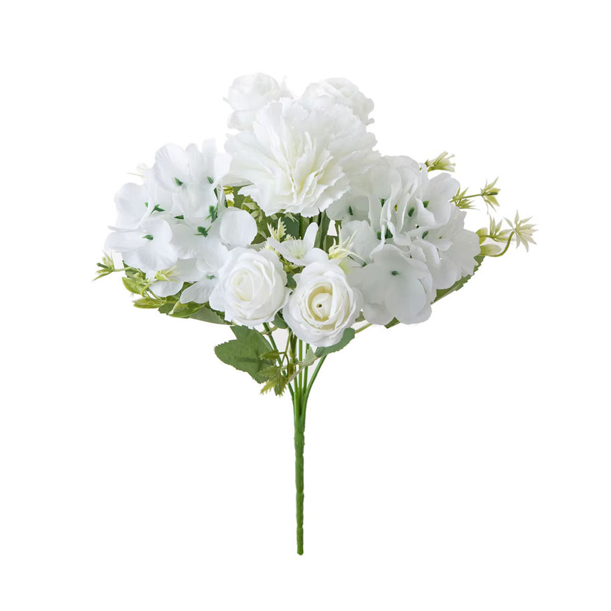 XIAOYINMO Künstliche Rosen und Nelken aus Textil in Weiß für Hochzeitsdekoration und DIY Blumenarrangements - Bild 2