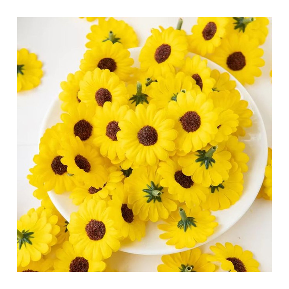 XIAOYINMO Künstliche Sonnenblumen Bouquet in Gelb aus Textil für Hochzeit und Dekoration - Bild 1