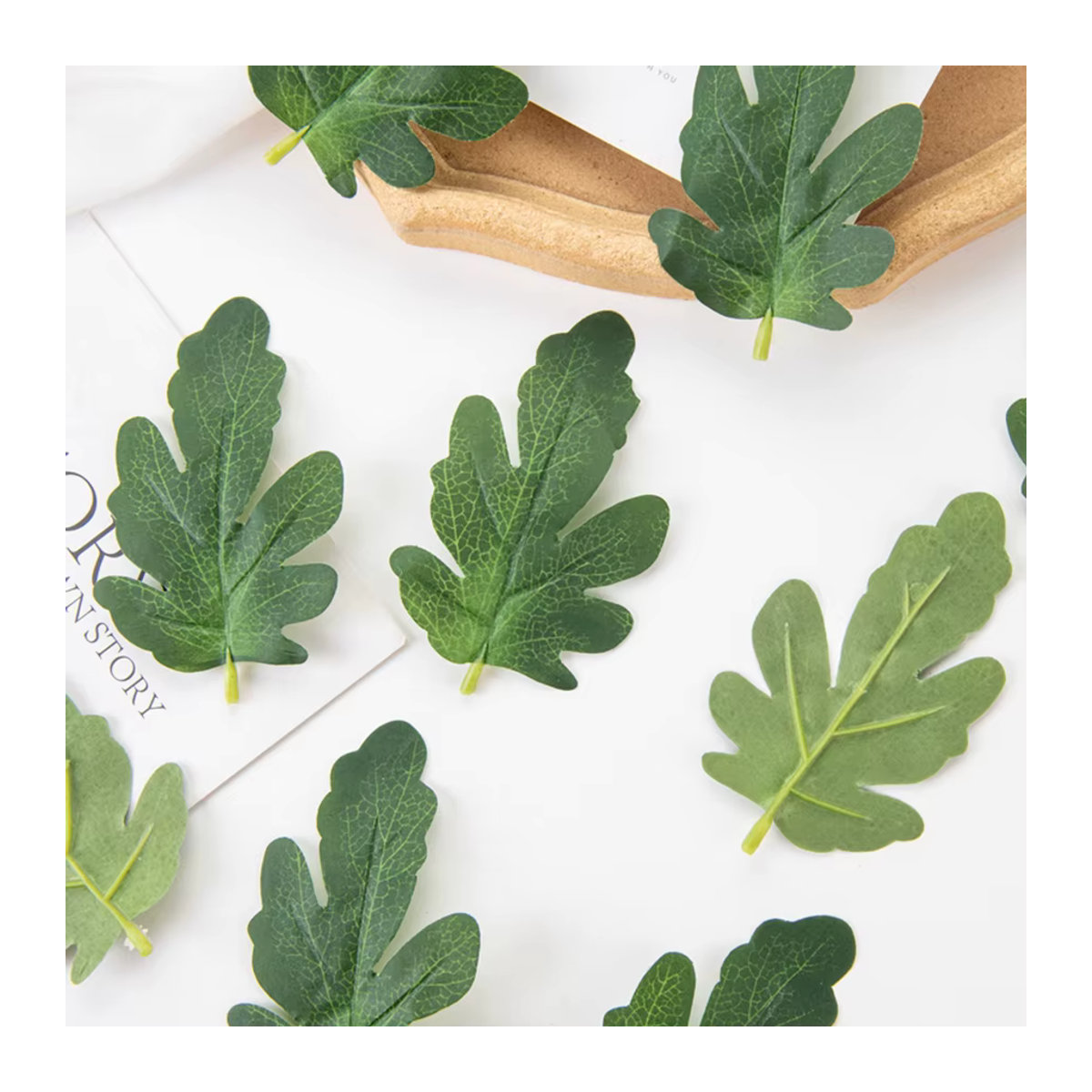 XIAOYINMO Künstliche Wassermelonen-Blätter aus Textil in Grün für DIY-Dekorationen, Hochzeiten und Kränze - Bild 3