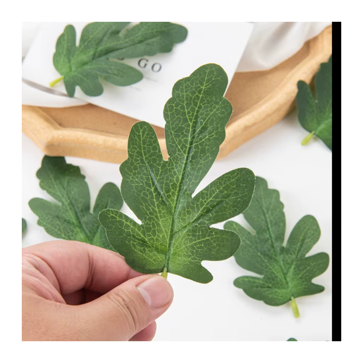 XIAOYINMO Künstliche Wassermelonen-Blätter aus Textil in Grün für DIY-Dekorationen, Hochzeiten und Kränze - Bild 4