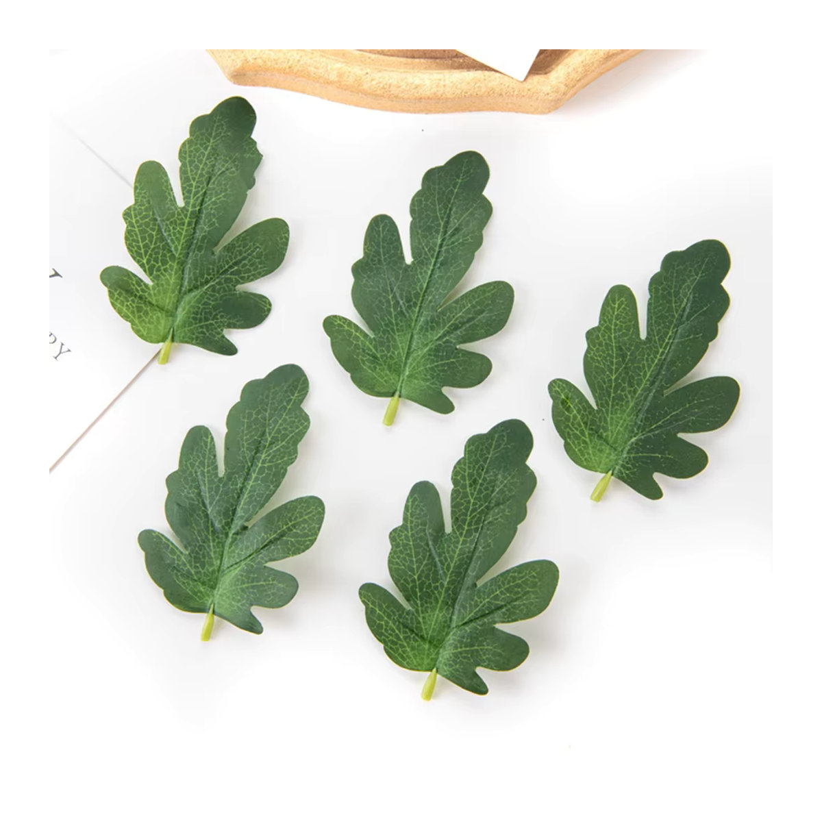 XIAOYINMO Künstliche Wassermelonen-Blätter aus Textil in Grün für DIY-Dekorationen, Hochzeiten und Kränze - Bild 5