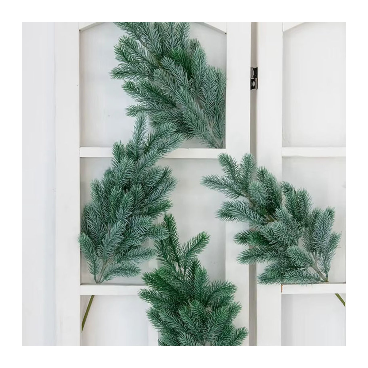 XIAOYINMO Künstlicher Kiefernnadel Kranz aus Kunststoff in Grün für Weihnachts- und Hochzeitsdekoration sowie Garten und Outdoor - Bild 3