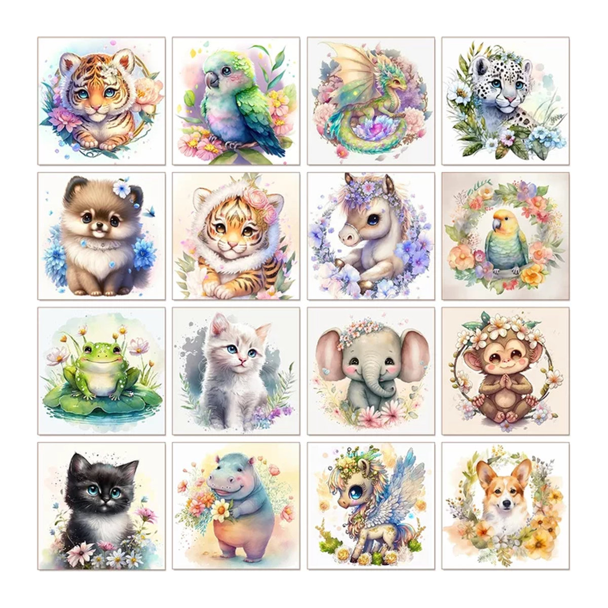 Xiaoyu 5D DIY Diamantmalerei Set Cartoon Tiger und Katze Mosaik Kreuzstich in Mehrfarbig - Bild 1