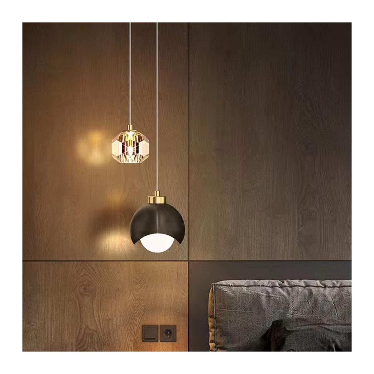 XIHOME Moderne Pendelleuchte aus Glas im minimalistischen Nordic-Design in Schwarz - Bild 1