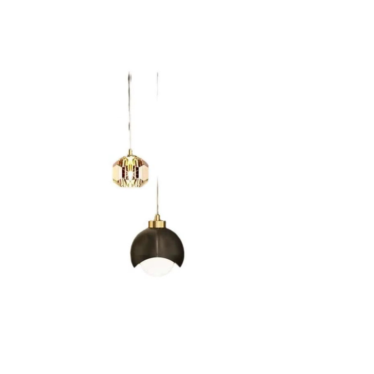 XIHOME Moderne Pendelleuchte aus Glas im minimalistischen Nordic-Design in Schwarz - Bild 2