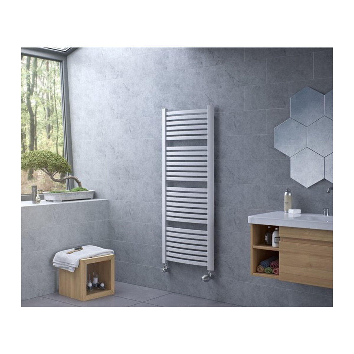XIMAX Designheizkörper K4 aus Stahl in Weiß, B: 58 cm, H: 94,5 cm, T: 7,4 cm - Bild 2