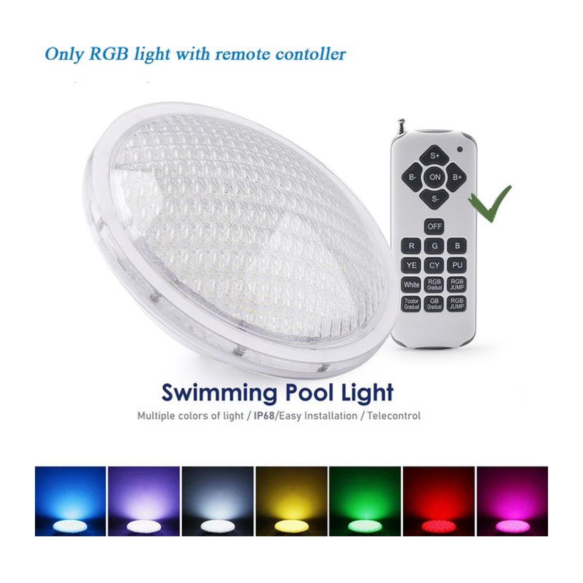 Xingruyu RGB LED Schwimmbadleuchte IP68 Wandleuchte aus Kunststoff in Bunt - Bild 1