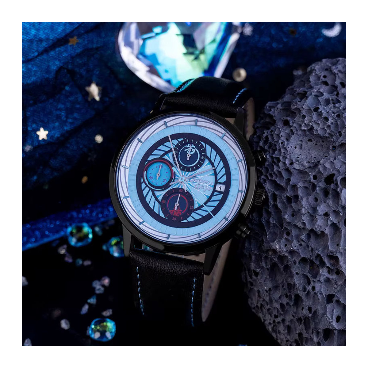 XINGYUNSHI Jujutsu Kaisen Anime Uhr Gojou Satoru Schwarz Rund aus Metall Wasserdicht - Bild 2