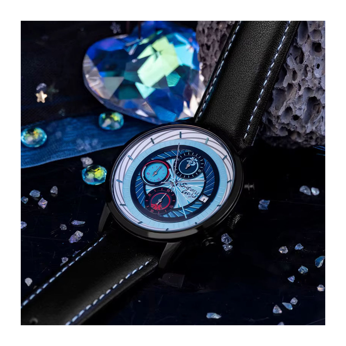 XINGYUNSHI Jujutsu Kaisen Anime Uhr Gojou Satoru Schwarz Rund aus Metall Wasserdicht - Bild 3