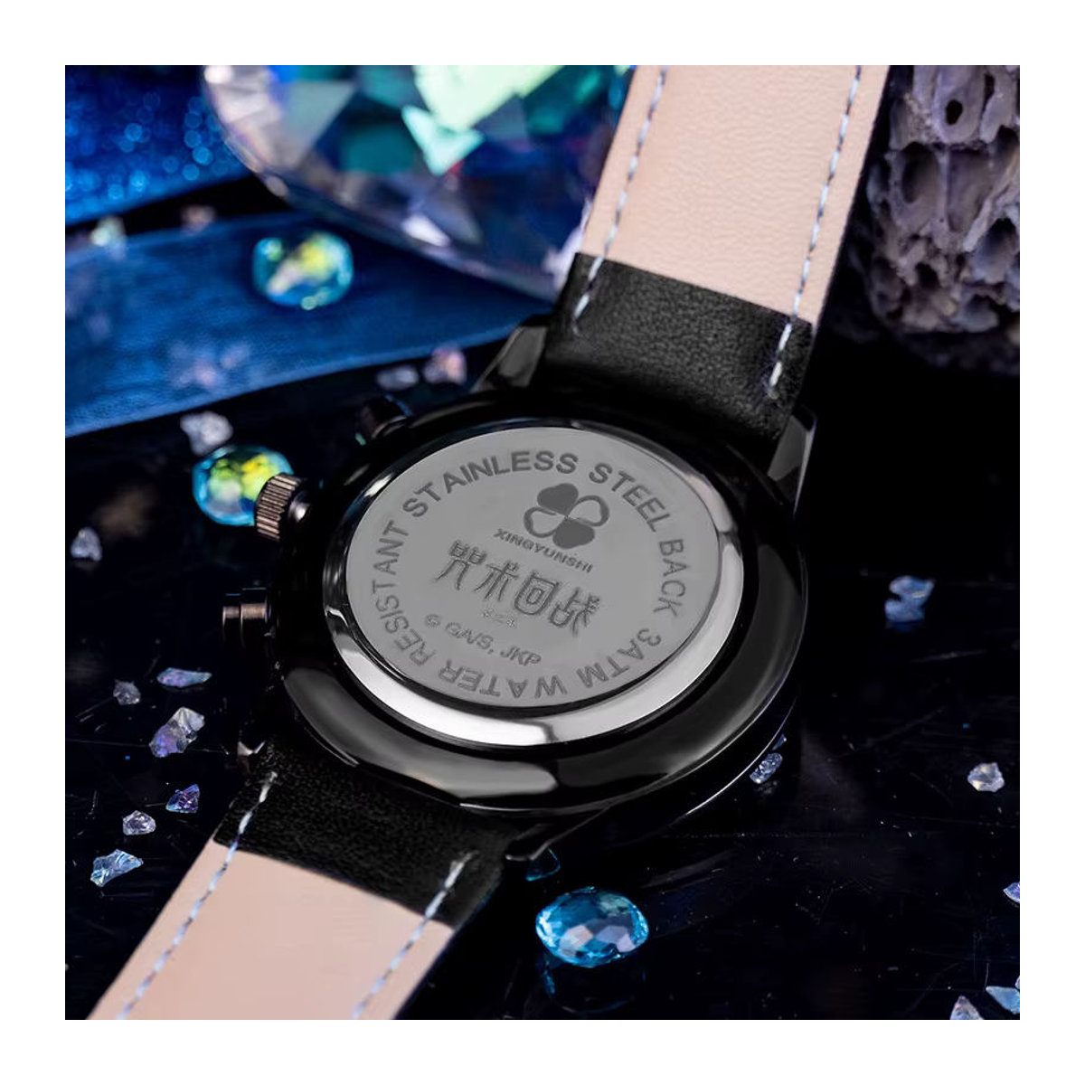 XINGYUNSHI Jujutsu Kaisen Anime Uhr Gojou Satoru Schwarz Rund aus Metall Wasserdicht - Bild 5