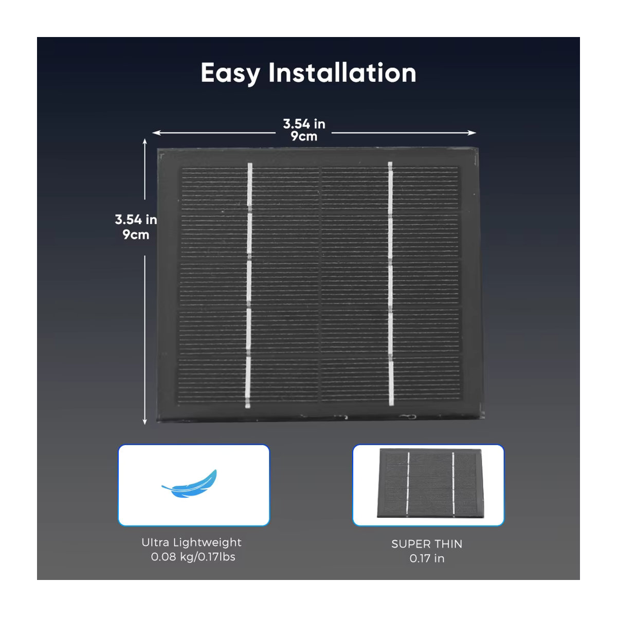 Xinpuguang Glas Solarpanel 5V 1,1W Schwarz B/T/H: 9,0 x 9,0 x 0,45 cm - Bild 2