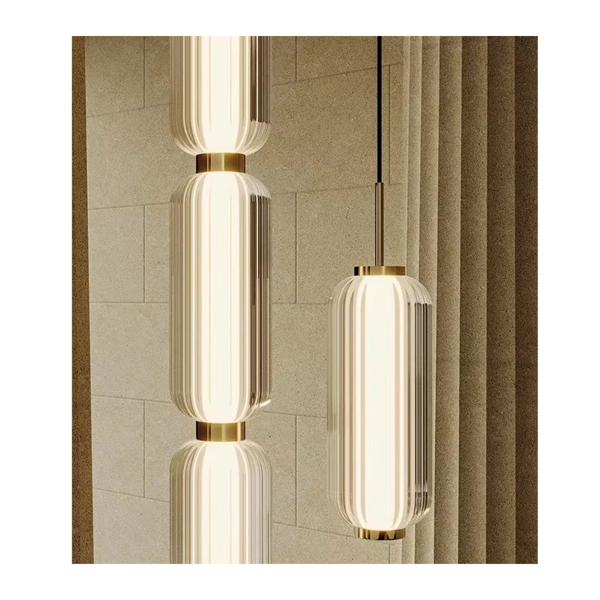 xiuxiu Nordic Glas Kronleuchter in Gold im modernen skandinavischen Design für Wohnzimmer und Restaurant - Bild 3