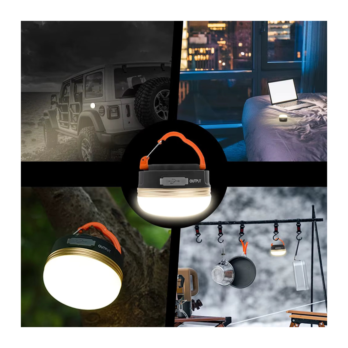 XIWANGFIRE 10W High Power Camping Laterne, USB aufladbare tragbare LED Lampe mit 1200mAh Akku für Outdoor und Wandern - Bild 5