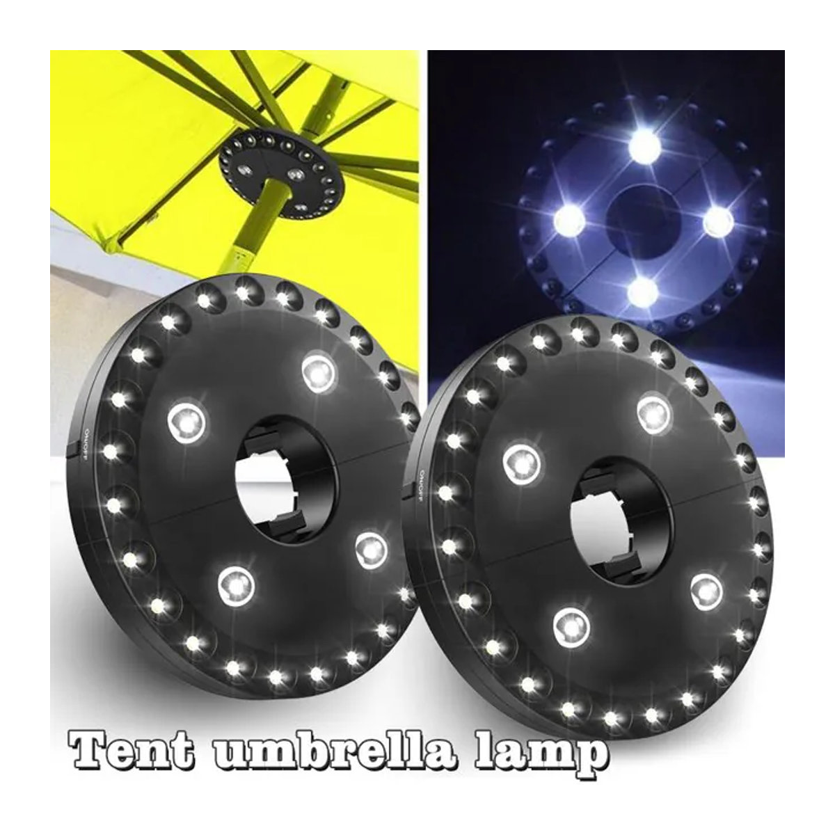 XIWANGFIRE 28 LED-Sonnenschirmleuchte mit 3 Helligkeitsmodi für Strand-, Garten- und Campingzelte zur Innen- und Außenbeleuchtung - Bild 1