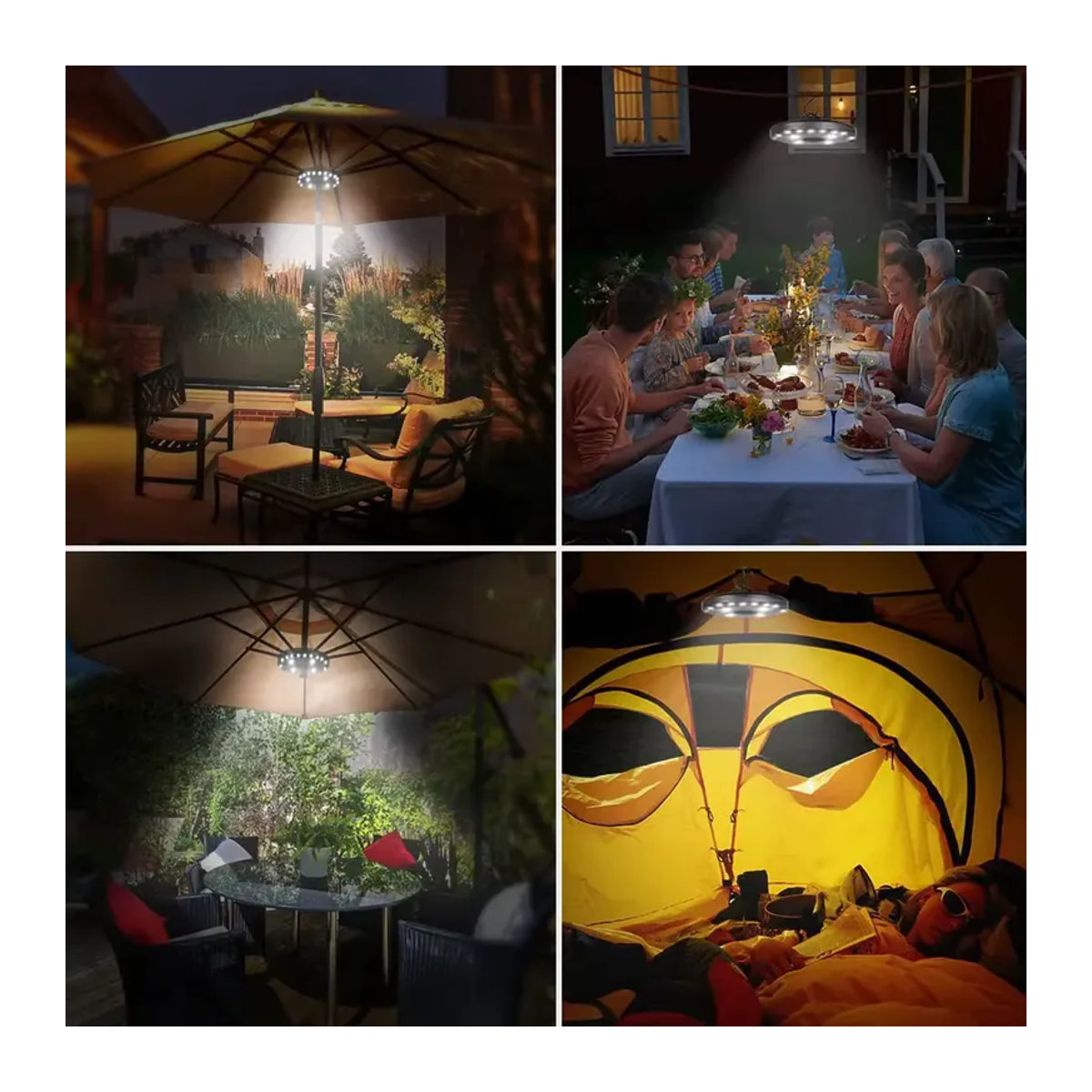 XIWANGFIRE 28 LED-Sonnenschirmleuchte mit 3 Helligkeitsmodi für Strand-, Garten- und Campingzelte zur Innen- und Außenbeleuchtung - Bild 3