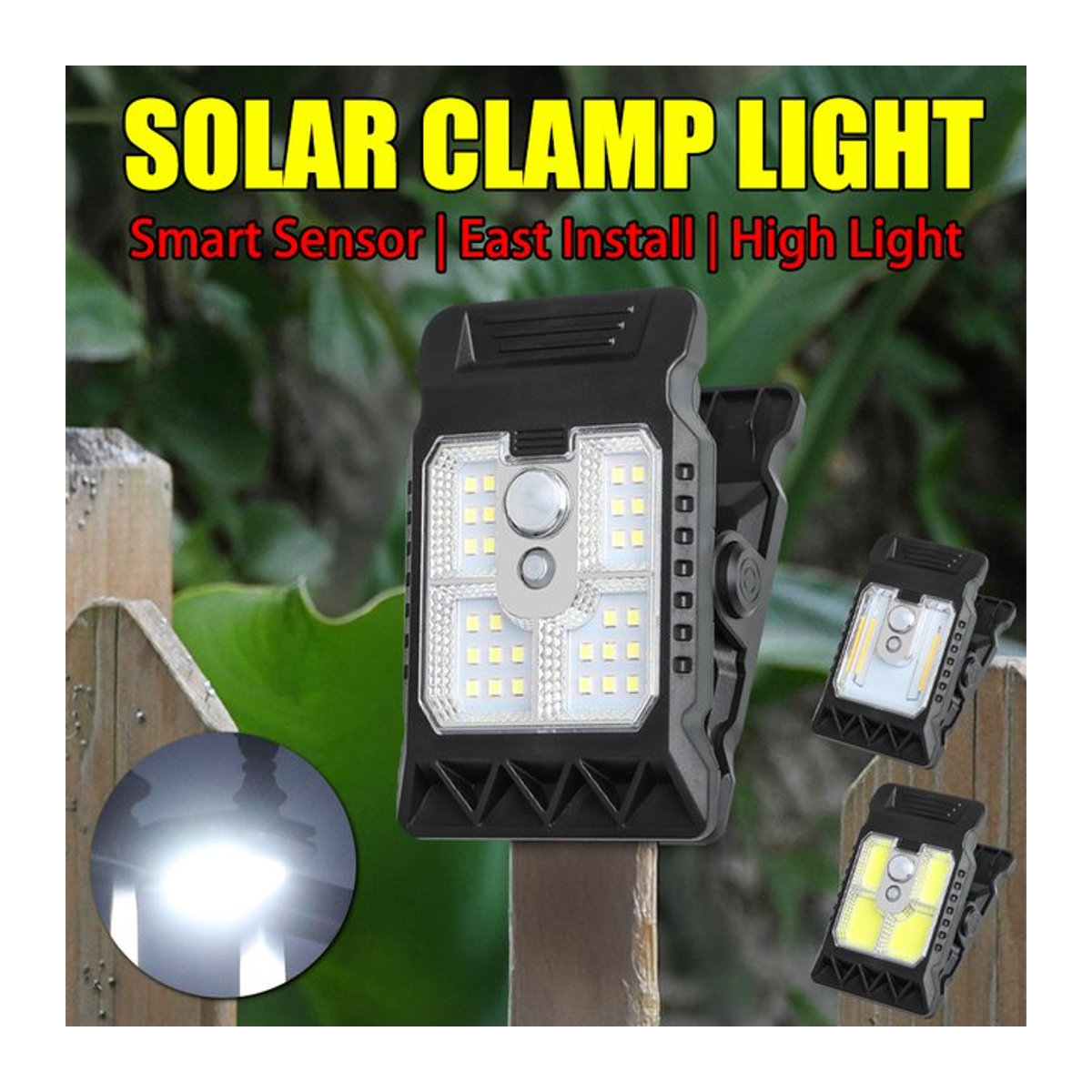 XIWANGFIRE 2er-Set LED-Solarleuchten für den Außenbereich mit Bewegungsmelder, IP65 wasserdicht, Schwarz - Bild 1