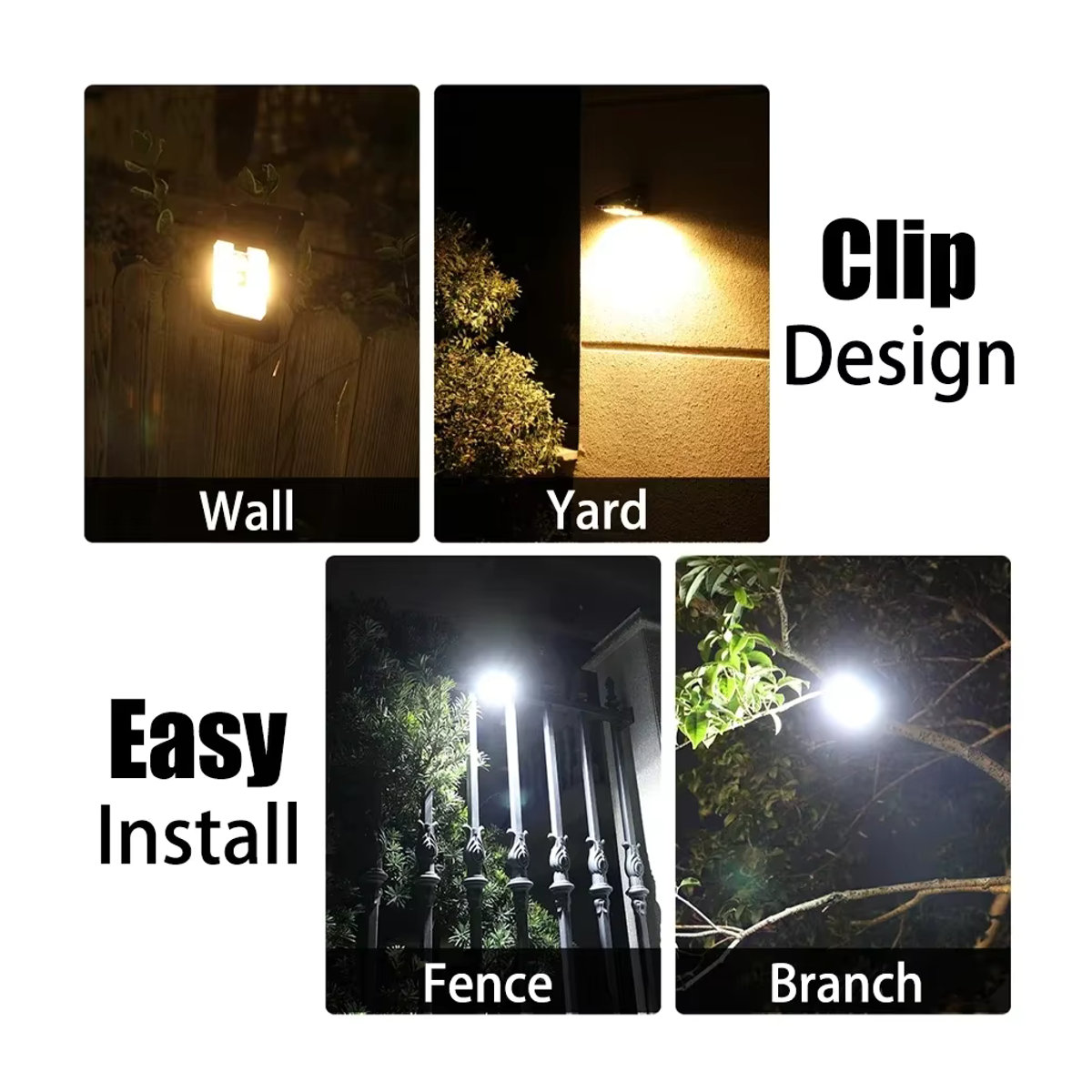 XIWANGFIRE 2er-Set LED-Solarleuchten für den Außenbereich mit Bewegungsmelder, IP65 wasserdicht, Schwarz - Bild 2