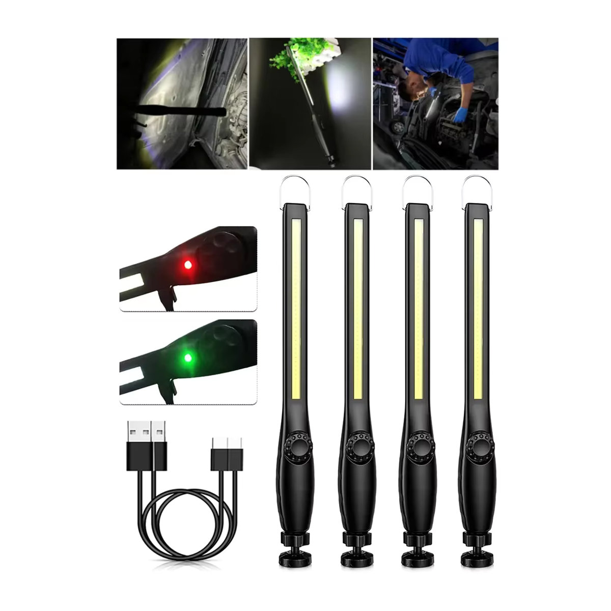 XIWANGFIRE COB und LED Taschenlampe mit Magnet, USB aufladbare Arbeitsleuchte und tragbare Camping-Laterne für Auto und Inspektion - Bild 6