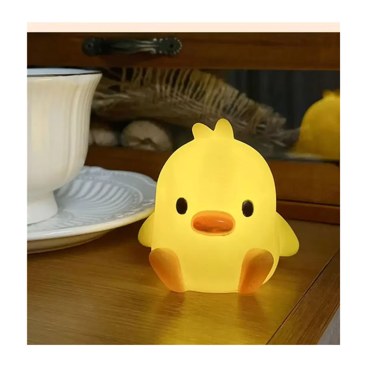 XIWANGFIRE Enten-Nachtlampe aus Kunststoff in Gelb als dekorative Tischleuchte für das Schlafzimmer - Bild 3
