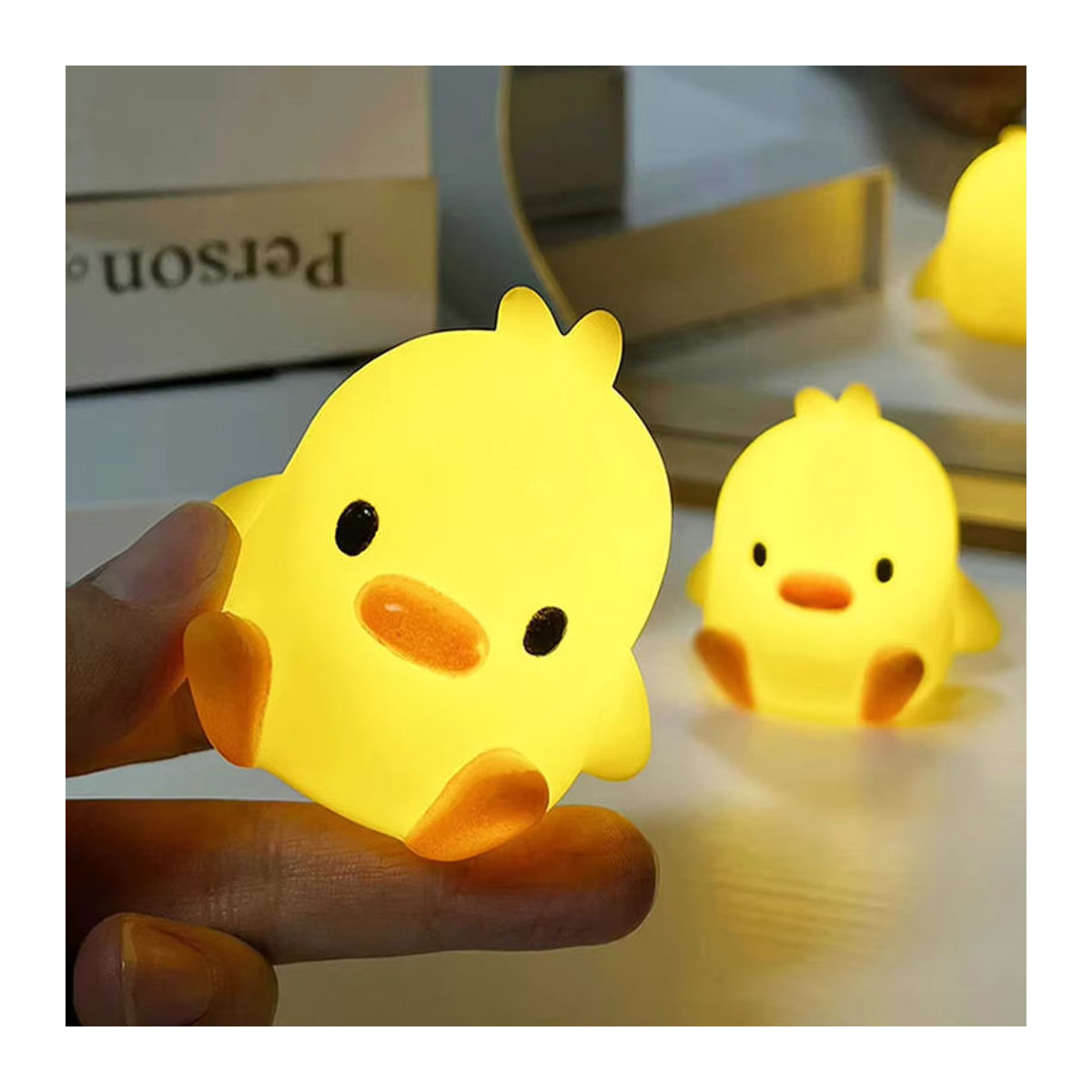 XIWANGFIRE Enten-Nachtlampe aus Kunststoff in Gelb als dekorative Tischleuchte für das Schlafzimmer - Bild 5