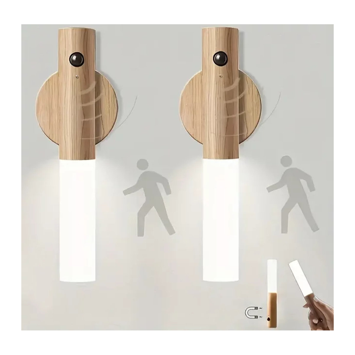XIWANGFIRE Intelligentes Nachtlicht mit Bewegungsmelder, wiederaufladbare LED-Wand- und Schrankleuchte im skandinavischen Design - Bild 1