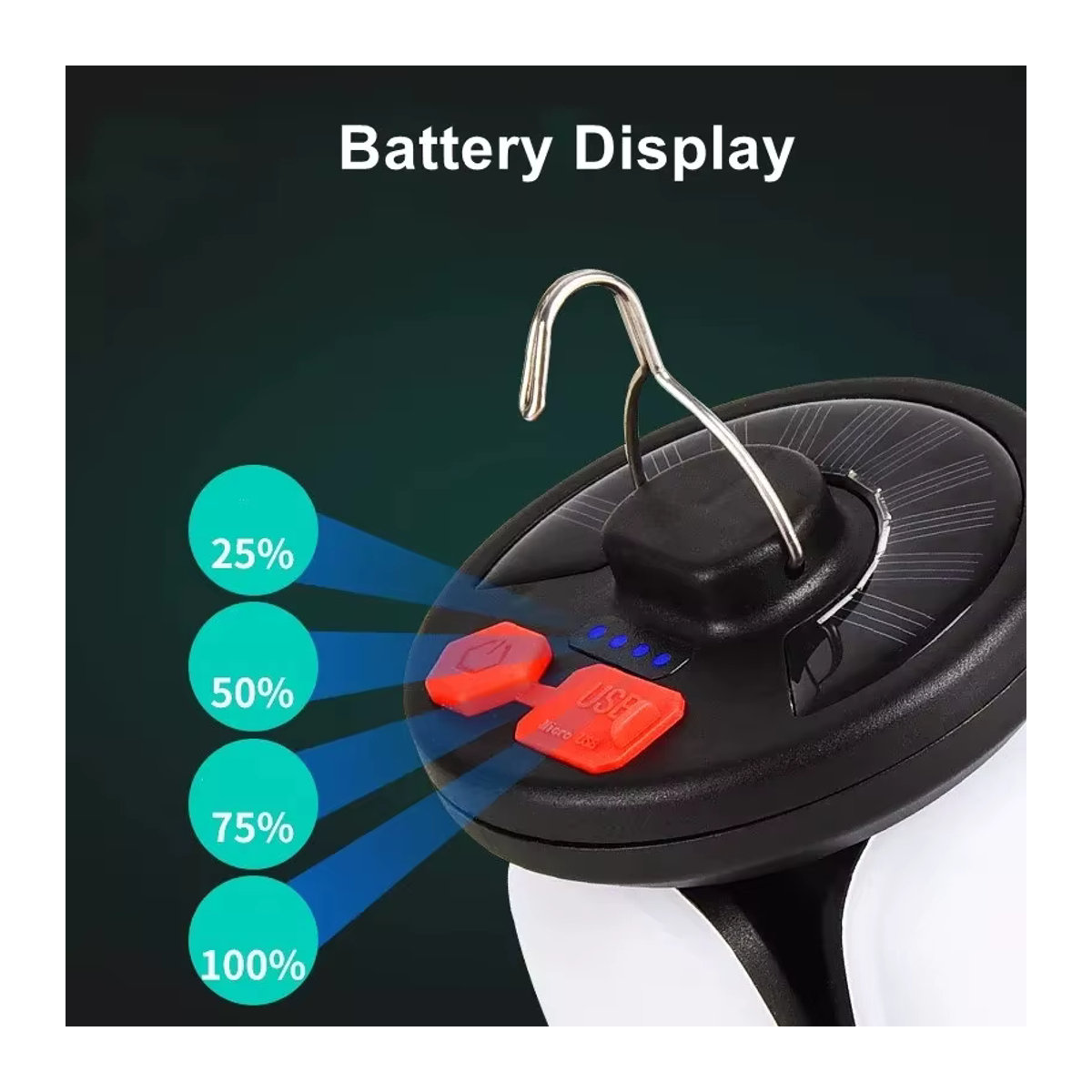XIWANGFIRE LED Blatt Camping Lampe Solar und USB wiederaufladbar für Zelt, Angeln und Reise - Bild 3